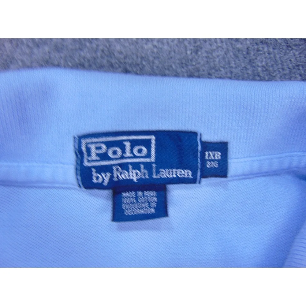 Polo Ralph Lauren Polo Shirt Mens‎ XLB Big Light Blue Solid Golf Graphic Cotton
